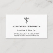 Logo- en Kantoor-uurkaarten voor chiropractische b Visitekaartje (Voorkant)