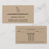 Logo- en Kantoor-uurkaarten voor chiropractische b Visitekaartje (Voorkant / Achterkant)