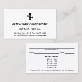 Logo- en Kantoor-uurkaarten voor chiropractische b Visitekaartje