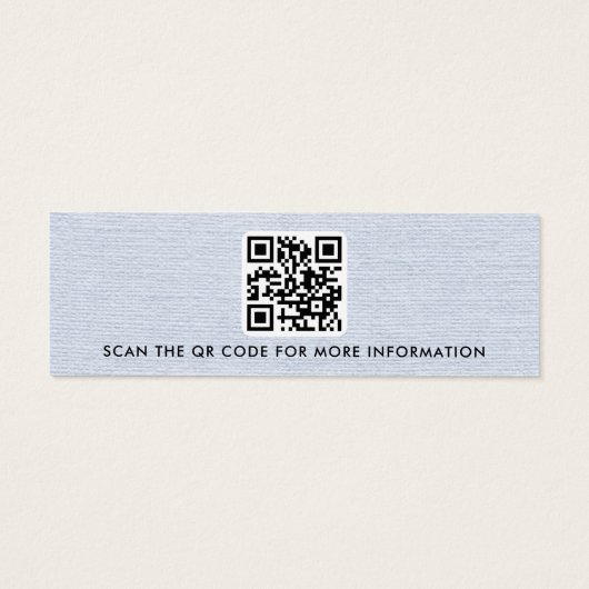 Logo en lin bleu roux QR carte d'affichage d'oreil (Dos)