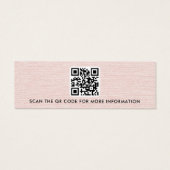 Logo en lin rose vierge QR carte d'affichage d'ore (Dos)