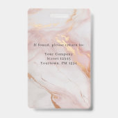 Logo en marbre doré roseCode photo employé Badge (Back)