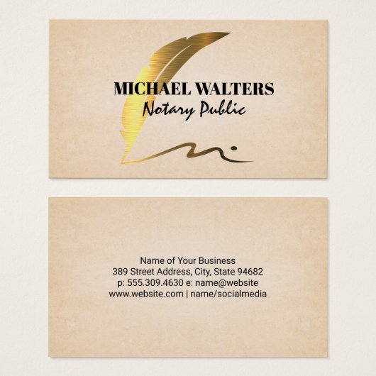 Logo en métal doré | Note (Devant & derrière)