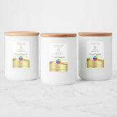 Logo en or blanc clair Verre Monogramme Étiquette  (Bouteilles)