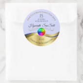 Logo en or bleu clair Wavy Monogram Étiquette prod (Sac)