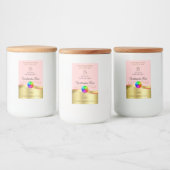 Logo en or clair rouge Vague Monogramme Étiquette  (Bouteilles)