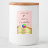 Logo en or clair rouge Vague Monogramme Étiquette  (Devant)