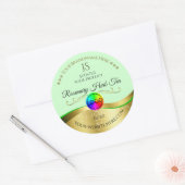 Logo en or vert clair Wavy Monogram Étiquette prod (Enveloppe)