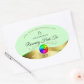 Logo en or vert clair Wavy Monogram Étiquette prod (Enveloppe)