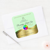Logo en or vert clair Wavy Monogram Étiquette prod (Enveloppe)