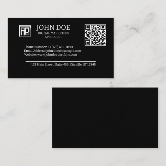 logo- en QR-code aanpassen | Modern Visitekaartje (Voorkant / Achterkant)