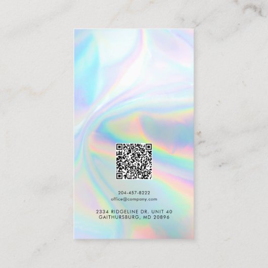 Logo- en QR-code Holographic Earning Display Kaart Visitekaartje (Achterkant)