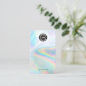 Logo- en QR-code Holographic Earning Display Kaart Visitekaartje (Staand voorkant)
