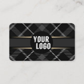 Logo- en QR-code Kool Grijze gedept Matig Visitekaartje (Voorkant)