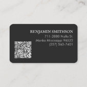 Logo- en QR-code Kool Grijze gedept Matig Visitekaartje (Achterkant)