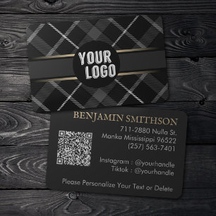 Logo- en QR-code Kool Grijze gedept Matig Visitekaartje