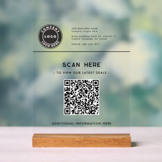 Logo en QR Code Modern Business Deals Website Acryl Bord (Neutraal)