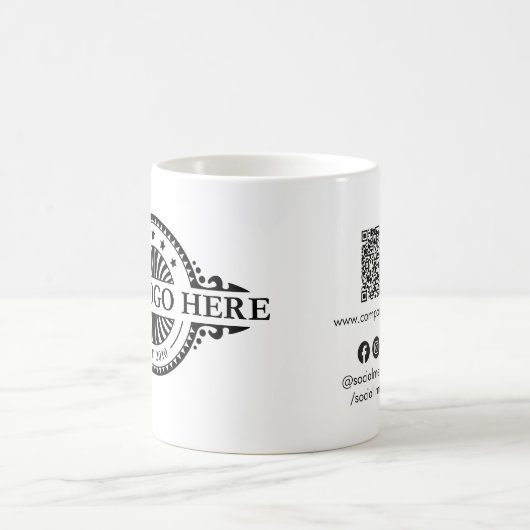 Logo en QR-code, sociale media, marketing Koffiemok (Center)