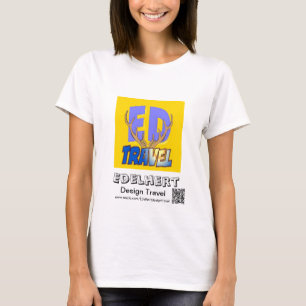 Logo en QR-code T-Shirt Edelhert Design Travel