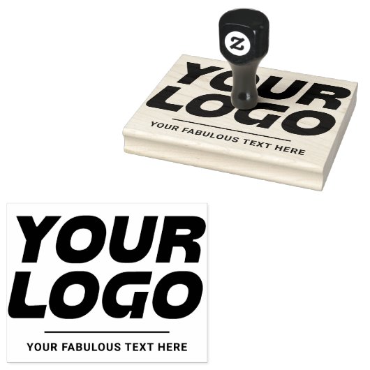 Logo en tekst aangepaste grote rubberen stempel (Gestempeld)