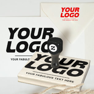 Logo en tekst aangepaste grote rubberen stempel