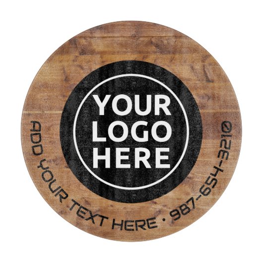 LOGO EN TEKST | Aangepaste zakelijke glassnijplank Snijplank (Voorkant)