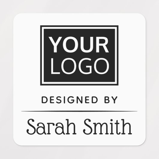 Logo en tekst met witte scheidingslijn labels (Design 1)