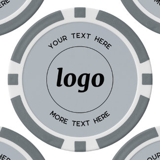 Logo en Tekst Zakelijk Promotiepoeder Blauw Poker Chips