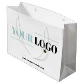 Logo en website van bedrijf - Aangepaste promotie Groot Cadeauzakje (Achterkant Gekanteld)