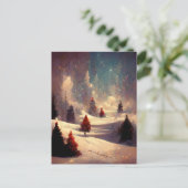 Logo Entreprise Arbre de Noël Paysage Carte postal (Debout devant)