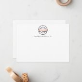 Logo estampillé rustique Carte pour notes plat per (Devant/Arrière en situation)