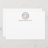 Logo estampillé rustique Carte pour notes plat per (Devant / Derrière)