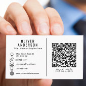 LOGO et code QR Carte de visite noir