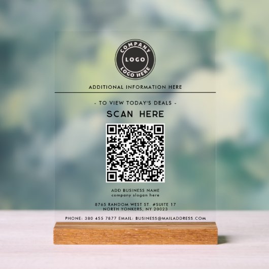 Logo et Code QR Entreprise Publicité Advert (Neutre)