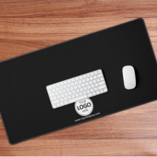 Logo et détails de l'entreprise - Black Desk Mat p