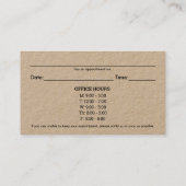 Logo et heures de bureau Chiropratique Cartes de r (Dos)