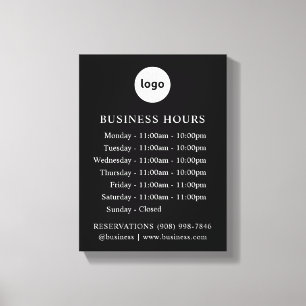 LOGO et heures d'ouverture Toile étirée