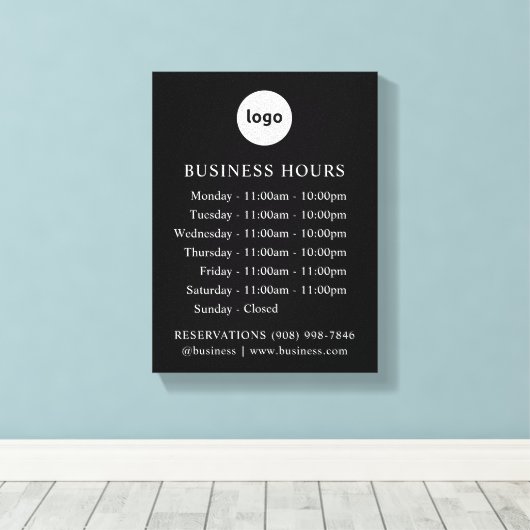 LOGO et heures d'ouverture | Toile étirée (Insitu (Plancher de Bois))