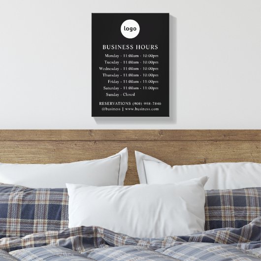 LOGO et heures d'ouverture | Toile étirée (Insitu(Chambre))