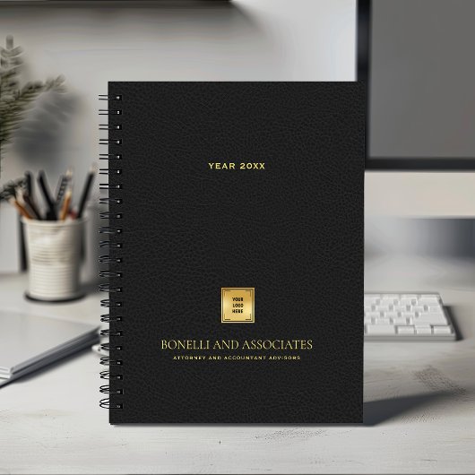Logo et nom de Black Leather Look Gold Business