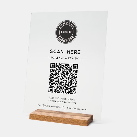 Logo et QR Code Moderne Laisser une évaluation (Angle)