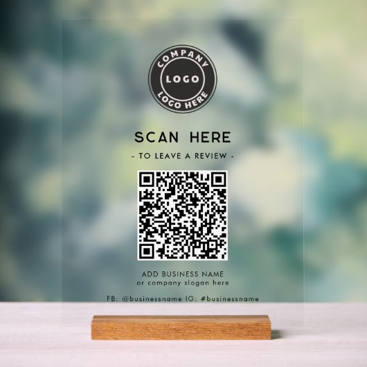 Logo et QR Code Moderne Laisser une évaluation (Neutre)