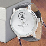 Logo Et Slogan Personnalisés Avec Promotions<br><div class="desc">Personnalisez une montre avec ce modèle simple et minimaliste, et faites la promotion de votre entreprise ou de votre entreprise pour augmenter les prospects et générer plus de ventes. Ajoutez vos détails, tout le style de texte, les couleurs, les tailles peuvent être modifiés pour répondre à vos besoins. Si vous...</div>