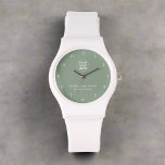 Logo et texte personnalisés L Sage Green Branded B<br><div class="desc">Voici notre montre d'affaires personnalisée,  avec votre logo et votre texte personnalisé. Ce garde-temps élégant est parfait pour promouvoir votre marque avec élégance et fonctionnalité,  ce qui en fait un cadeau d'entreprise idéal ou un objet promotionnel.</div>