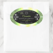 Logo Étiquette Bijoux en noir vert clair (Sac)