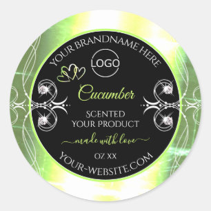 Logo Étiquette Bijoux en noir vert clair