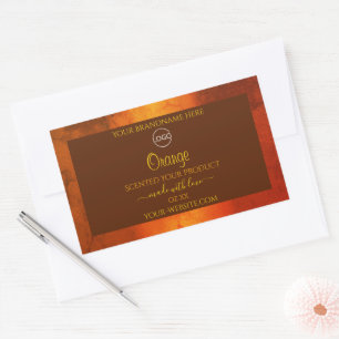Logo Étiquette chatoyant en marbre orange