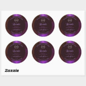 Logo Étiquette chatoyant en marbre violet (Feuille)