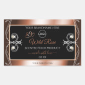 Logo Étiquette de décoration Rose noir luxueux (Devant)