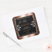 Logo Étiquette de décoration Rose noir luxueux (Enveloppe)